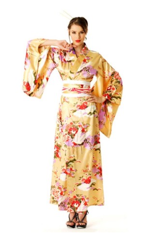 Fersken Kimono Kjole