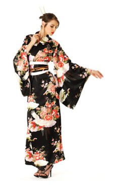 Svart Kimono Kjole
