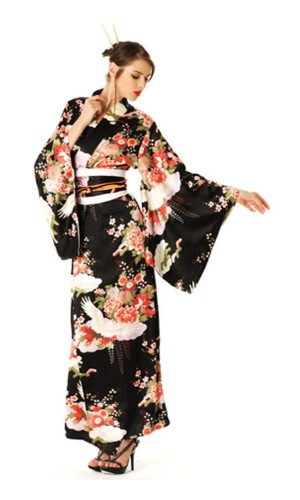 Svart Kimono Kjole