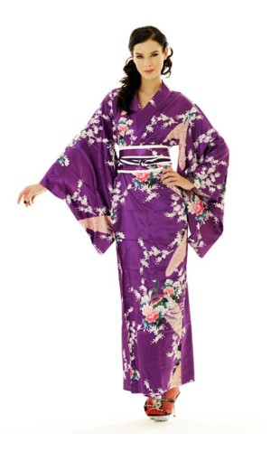 Purple Kimono Kjole