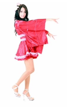 Lang T-sleeve Rød Kimono