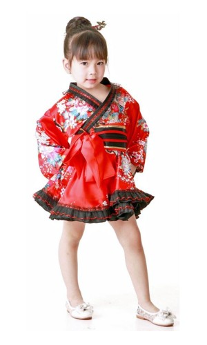 Blomstret Kimono Barnekjole